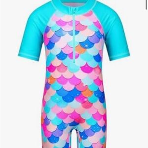 Colorful Mermaid Scale Kids Swim Suit
